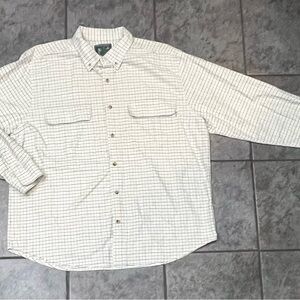 Woolrich Cotton Button Up Green And Yellow Check Men’s XL